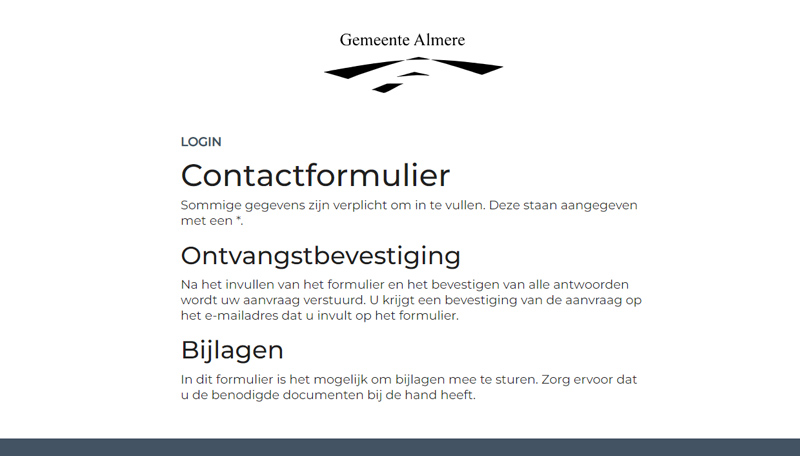 Contactformulier Gemeente Almere
