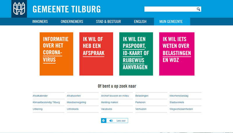 Contactformulier Gemeente Tilburg

